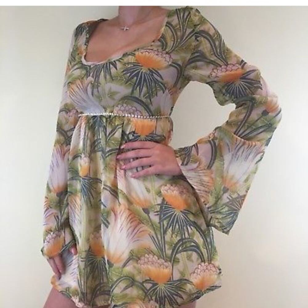 Tobi tropical print boho shear dress